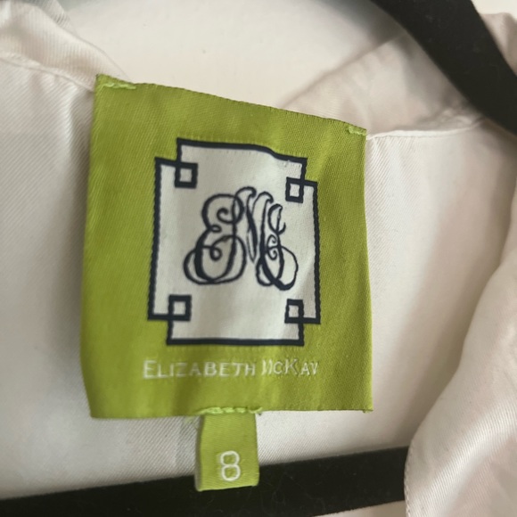 WHT slvless ruffle neck Elizabeth McKay silk tank - Picture 2 of 5